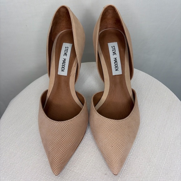 Steve Madden SASSSY Camel Leather Pointed Toe Heels Size 6M(B98) - Picture 2 of 13